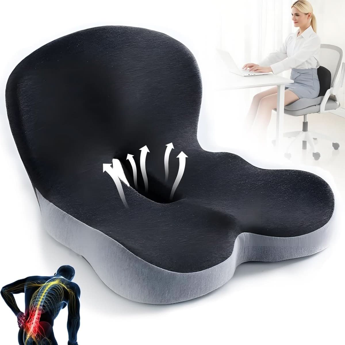 BodyForm Ανατομικό μαξιλάρι καθίσματος από αφρό μνήμης