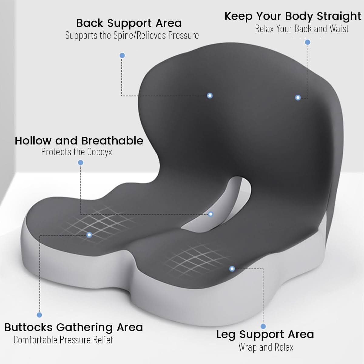BodyForm Ανατομικό μαξιλάρι καθίσματος από αφρό μνήμης