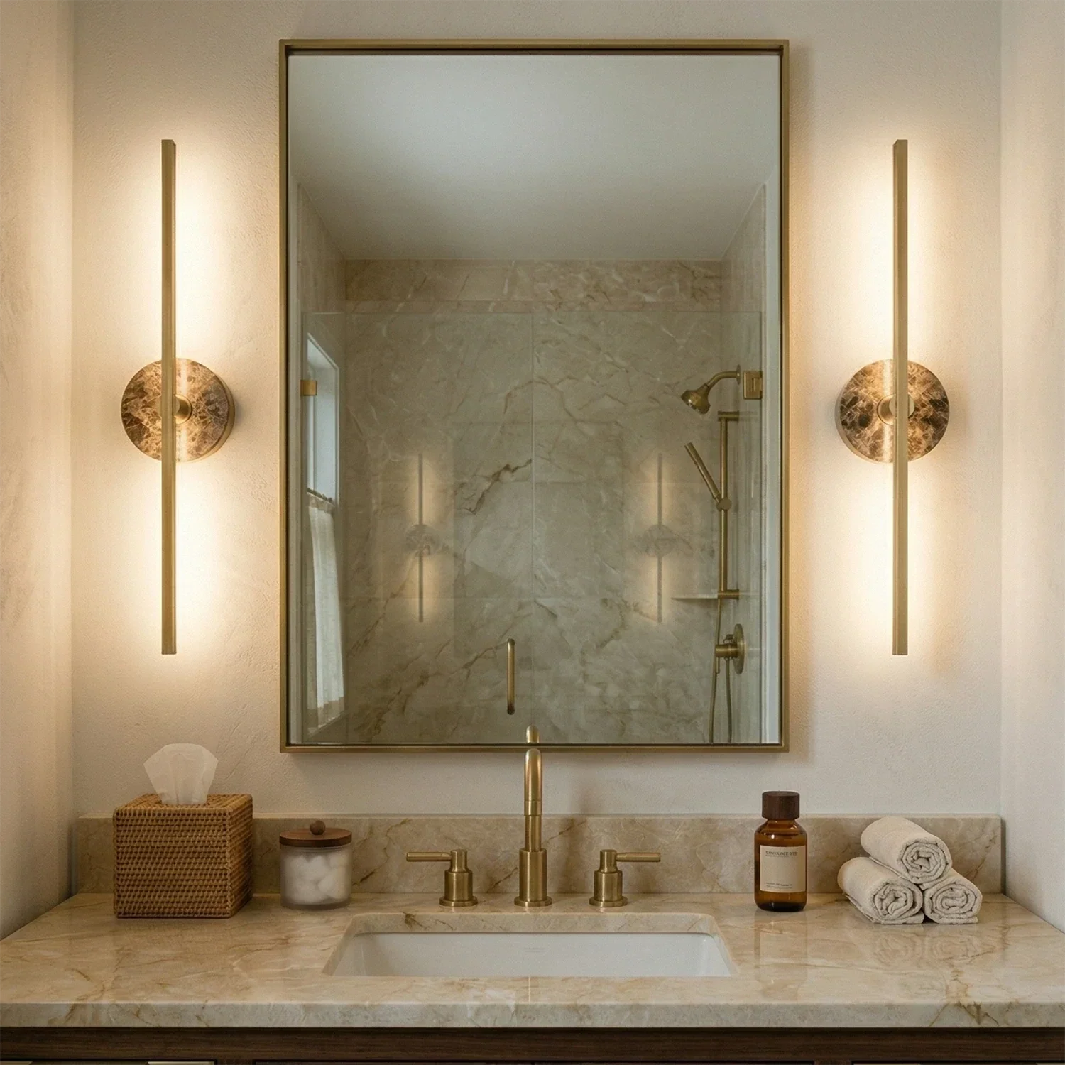 Essential Alabaster Brass Wall Sconce | wildoxy