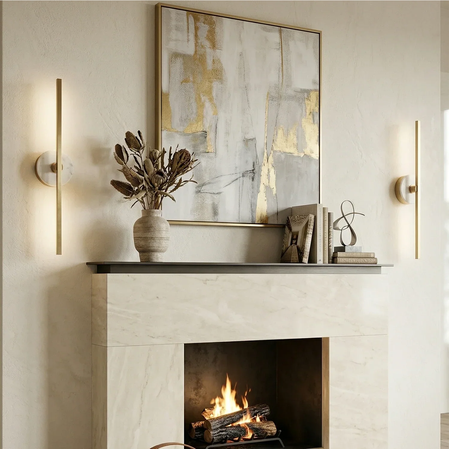 Essential Alabaster Brass Wall Sconce | wildoxy