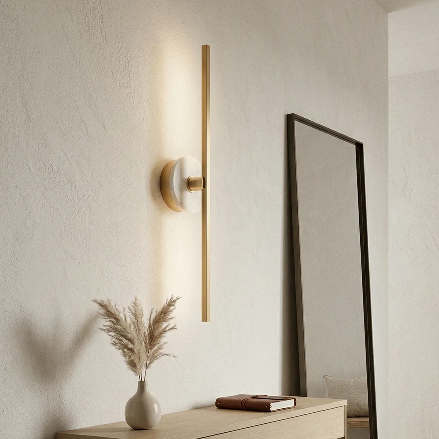 Essential Alabaster Brass Wall Sconce | wildoxy