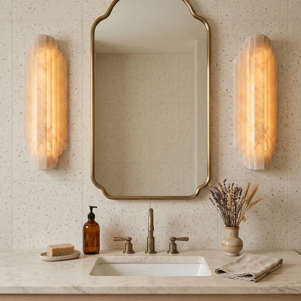 Estella Art Deco Alabaster Wall Sconce | wildoxy