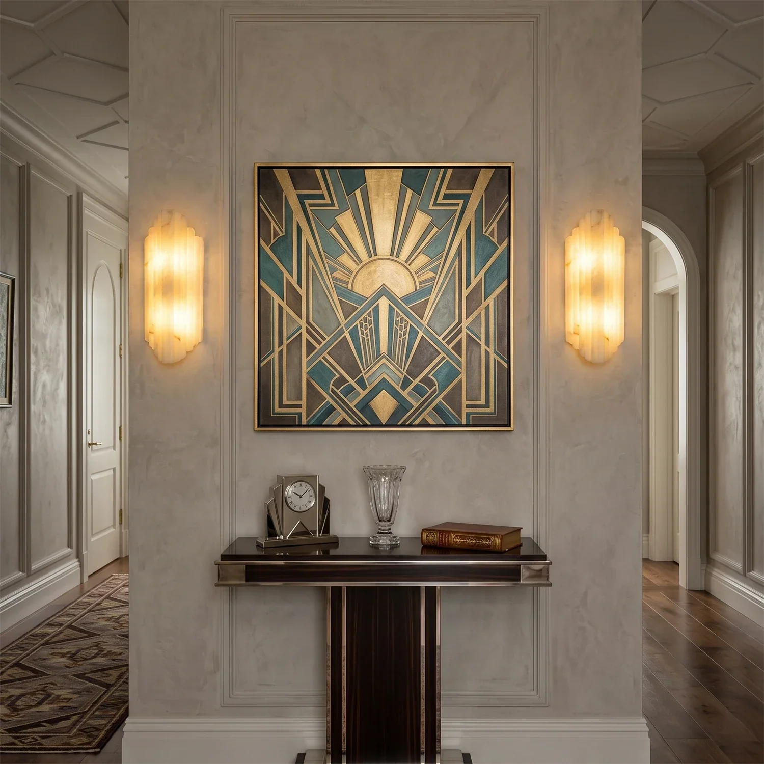 Estella Art Deco Alabaster Wall Sconce | wildoxy