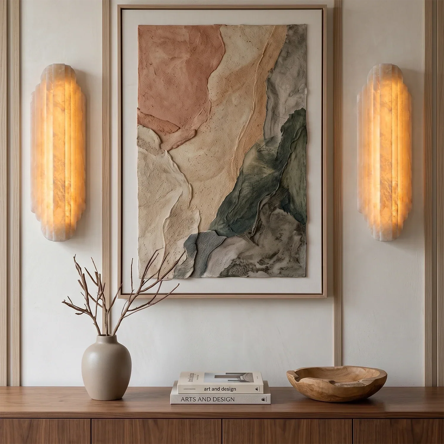 Estella Art Deco Alabaster Wall Sconce | wildoxy