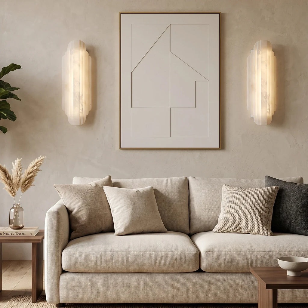 Estella Art Deco Alabaster Wall Sconce | wildoxy