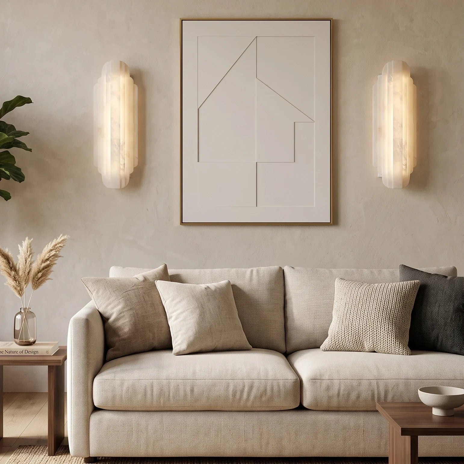 Estella Art Deco Alabaster Wall Sconce | wildoxy
