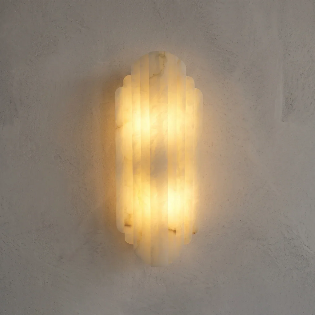 Estella Art Deco Alabaster Wall Sconce | wildoxy