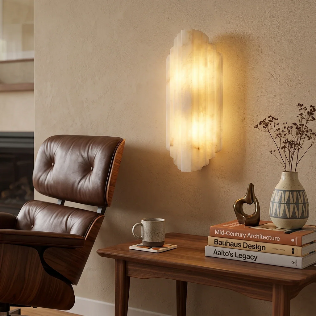 Estella Art Deco Alabaster Wall Sconce | wildoxy