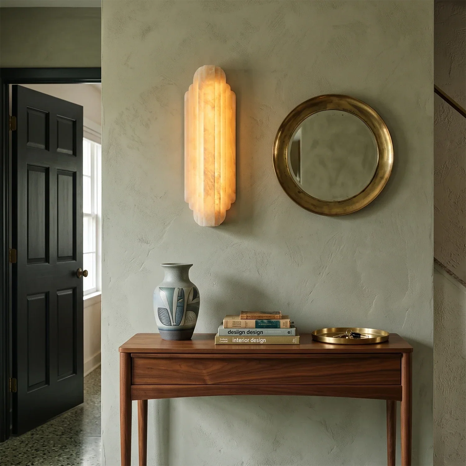 Estella Art Deco Alabaster Wall Sconce | wildoxy