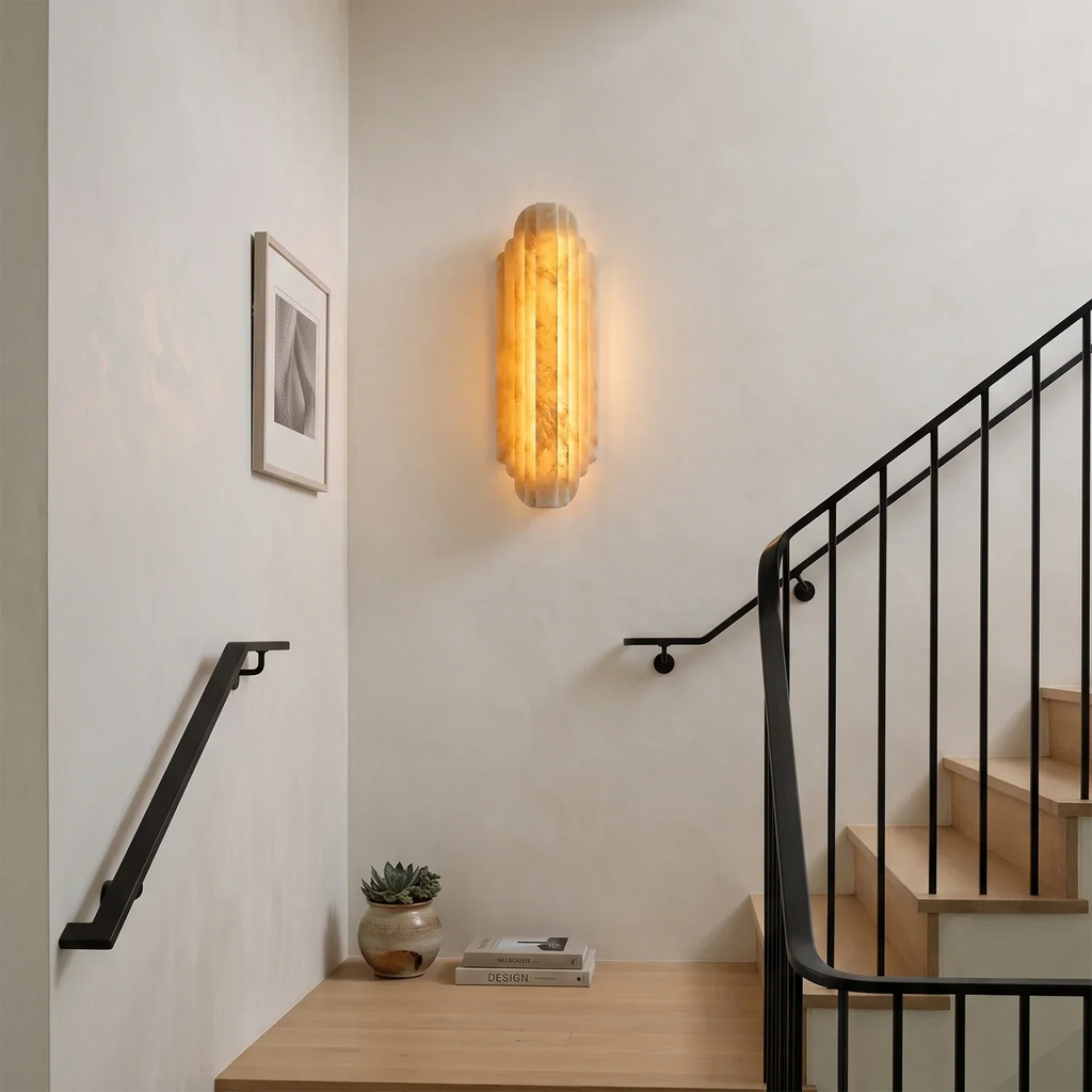 Estella Art Deco Alabaster Wall Sconce | wildoxy