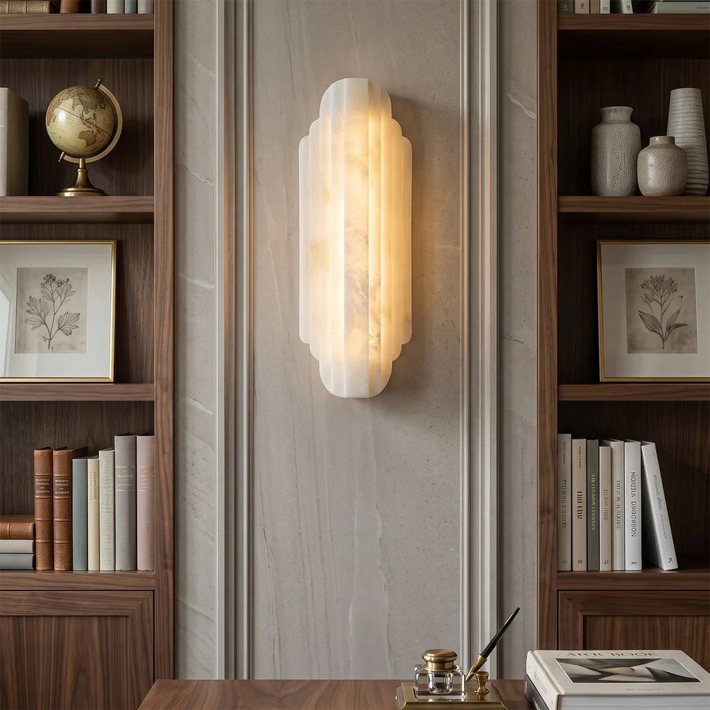 Estella Art Deco Alabaster Wall Sconce | wildoxy