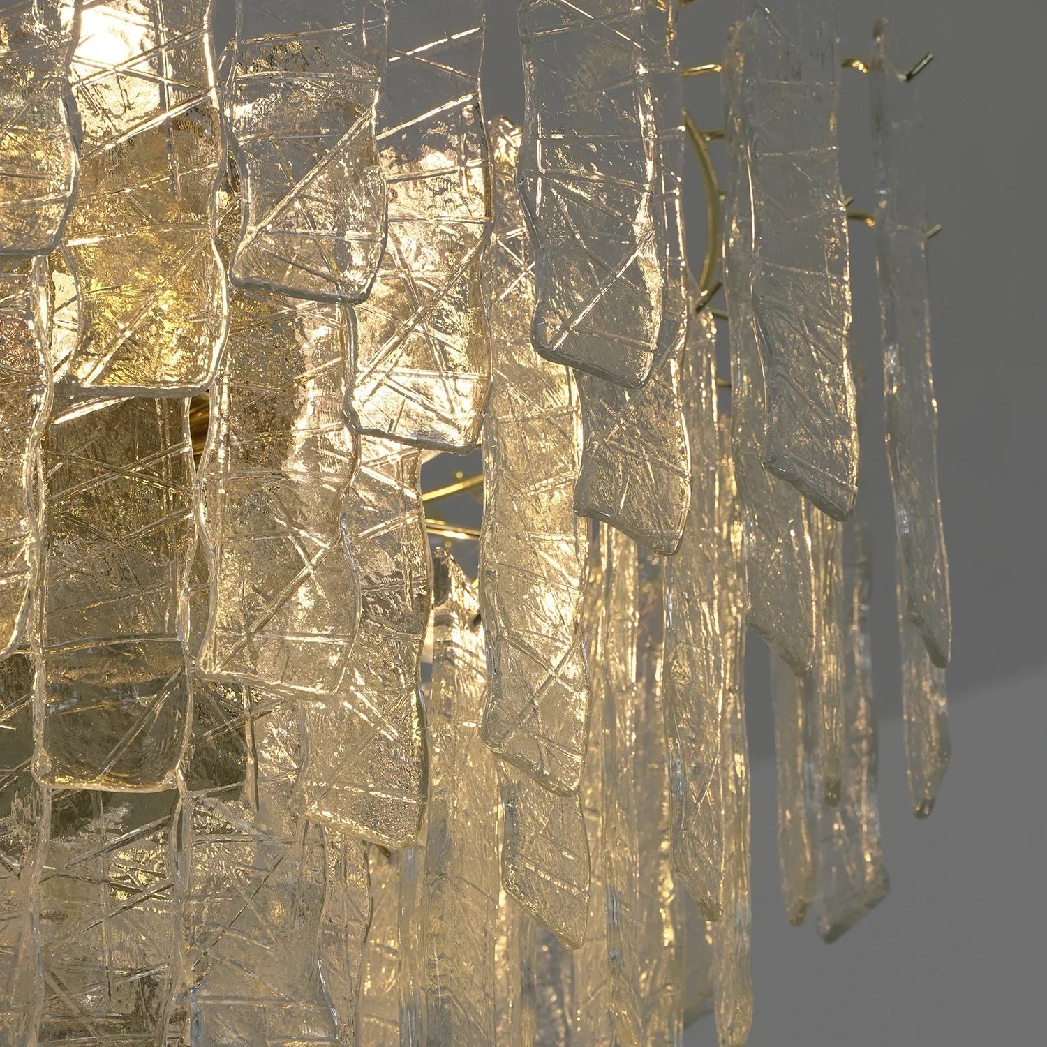 Everett Textured Glass Ribbon Tiered Chandelier | wildoxy