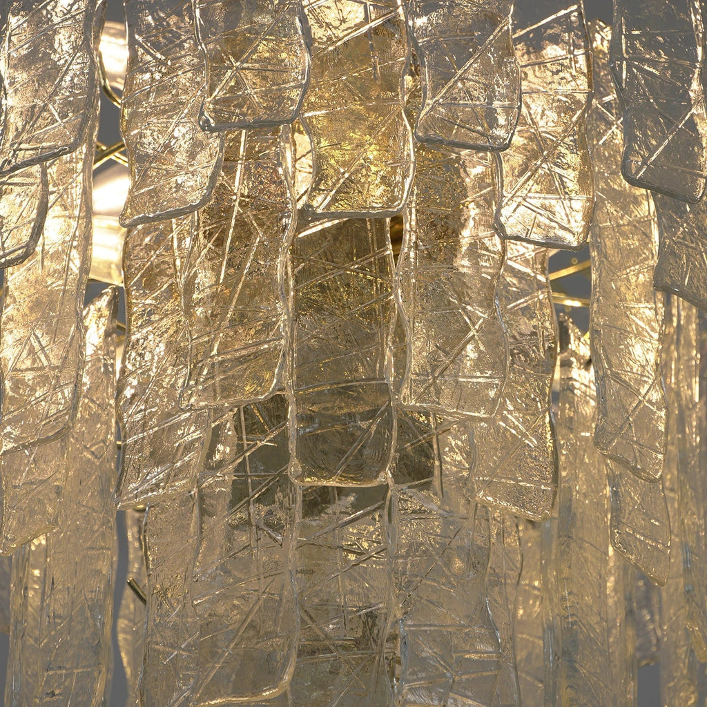 Everett Textured Glass Ribbon Tiered Chandelier | wildoxy