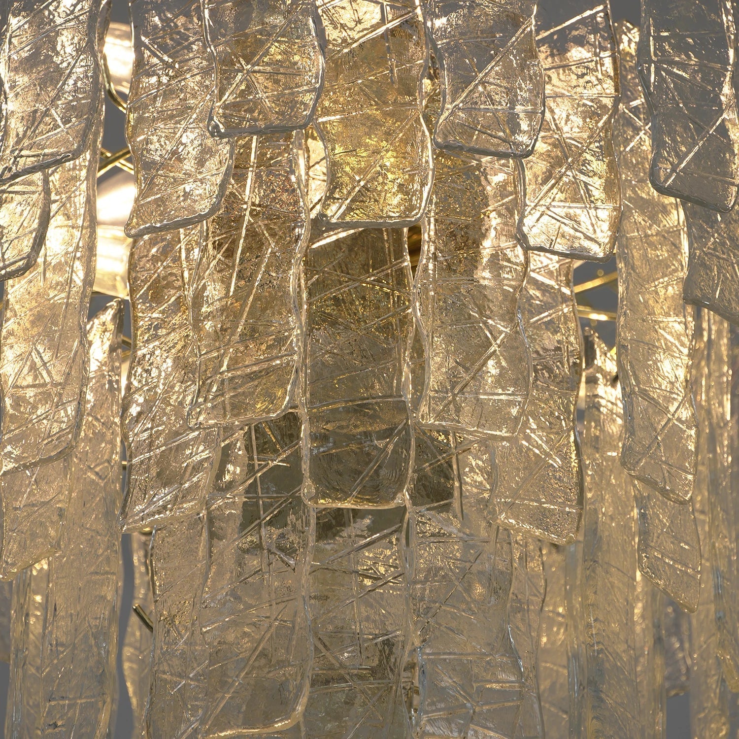 Everett Textured Glass Ribbon Tiered Chandelier | wildoxy