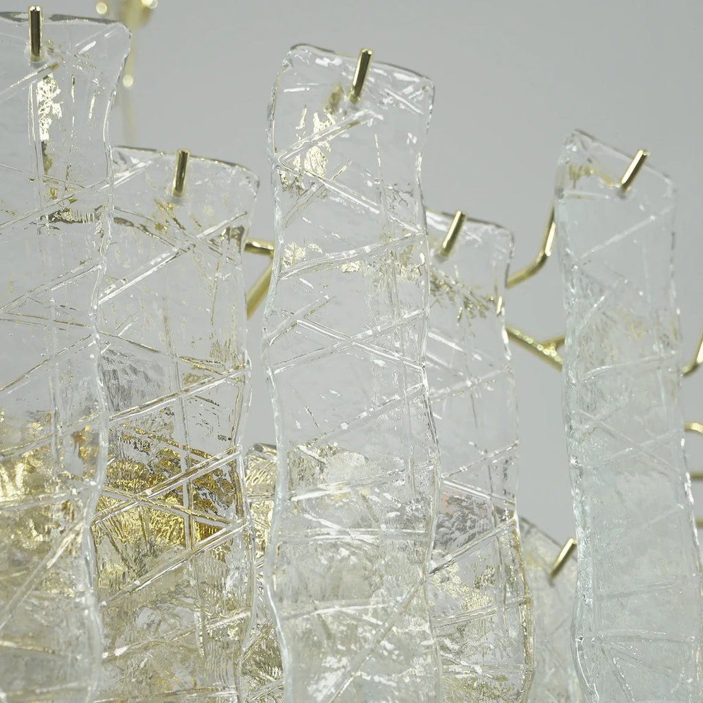 Everett Textured Glass Ribbon Tiered Chandelier | wildoxy