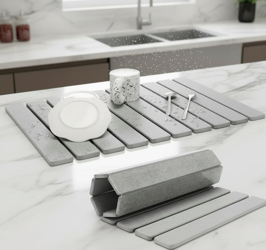 EVODRY Diatomite Stone Fast-Drying Mat — Rapid Moisture Control, Antibacterial Surface