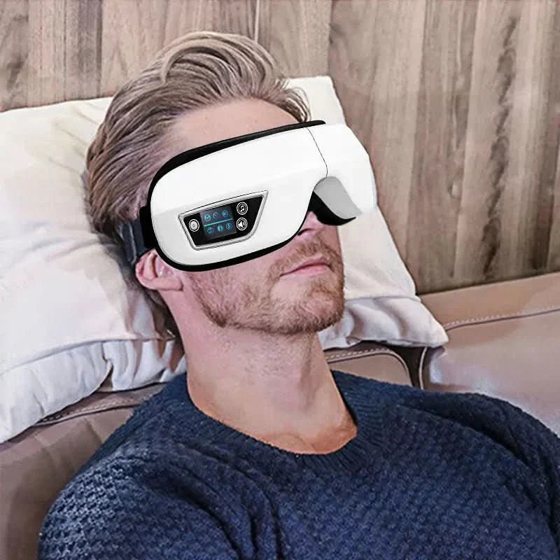 Chytrý 6D masážní přístroj na oči Eyeglow — Bluetooth zvuk, integrovaný vyhřívací systém
