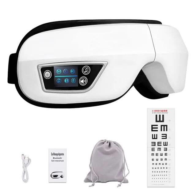 Chytrý 6D masážní přístroj na oči Eyeglow — Bluetooth zvuk, integrovaný vyhřívací systém