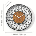 Modern Metal Wall Clock | Wood Grain Centre Design | Wildoxy
