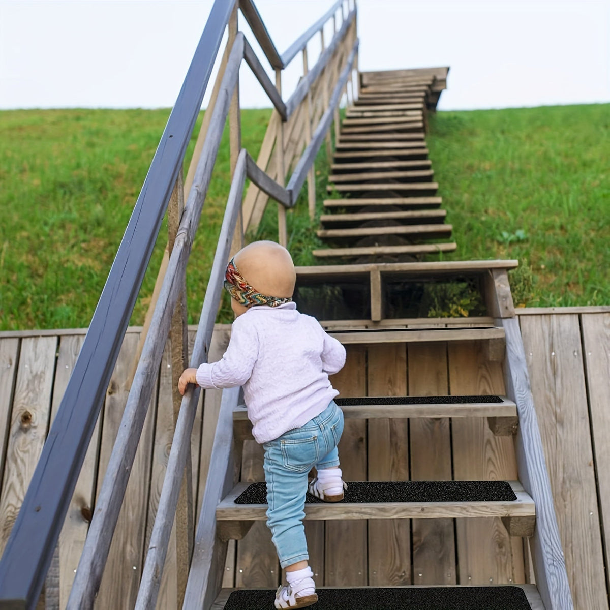 10-Pack Non-Slip Stair Strips — Safety Grip