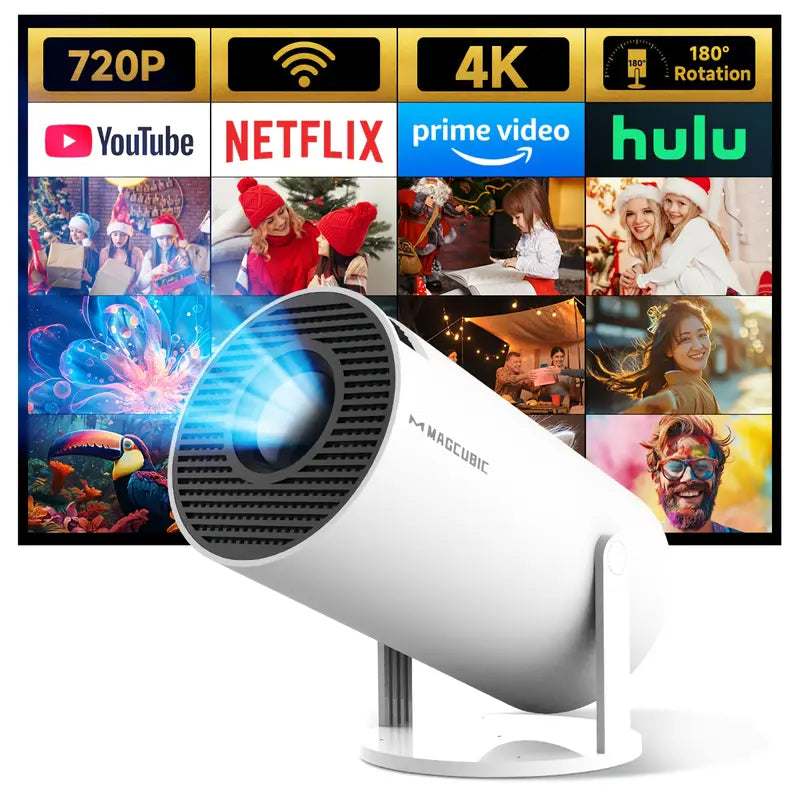 Compact Mini Projector — 4K Ultra HD Wireless Streaming