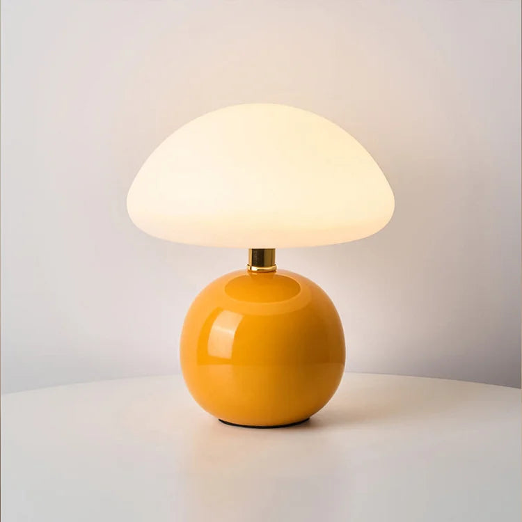 Lumiere Ceramic Table Lamp — Cream, Mushroom Shape, Bauhaus Style