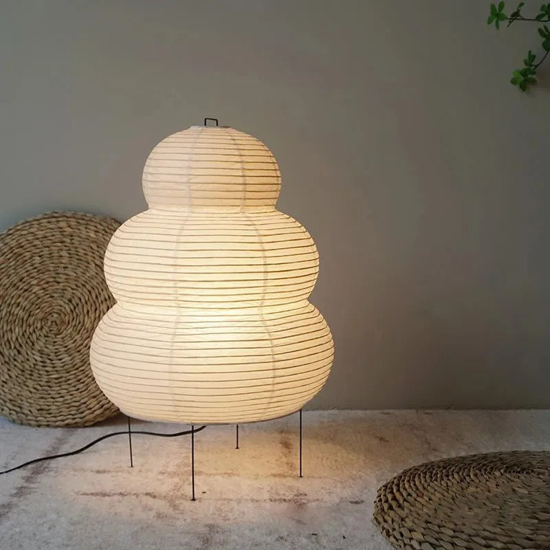 KumoLumi Floor Lamp — White Washi Rice Paper Diffuser, Soft Diffused Glow