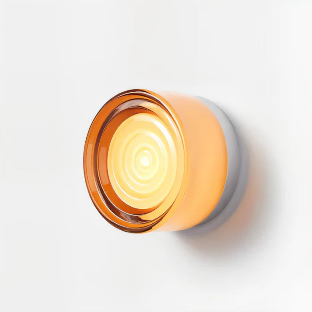 Round Glass Wall Sconce LED Amber Warm Light 5W - Wildoxy