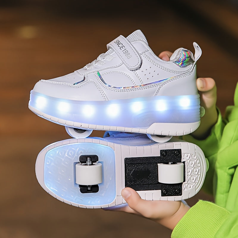 LED-rullskor för barn — avtagbara hjul, storlekar 29–40