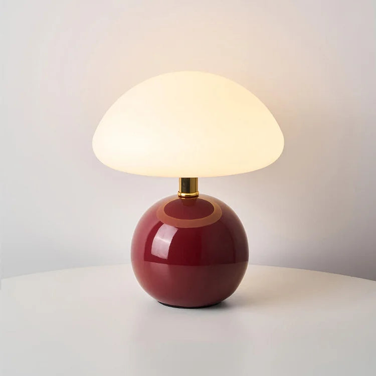 Lumiere Ceramic Table Lamp — Cream, Mushroom Shape, Bauhaus Style
