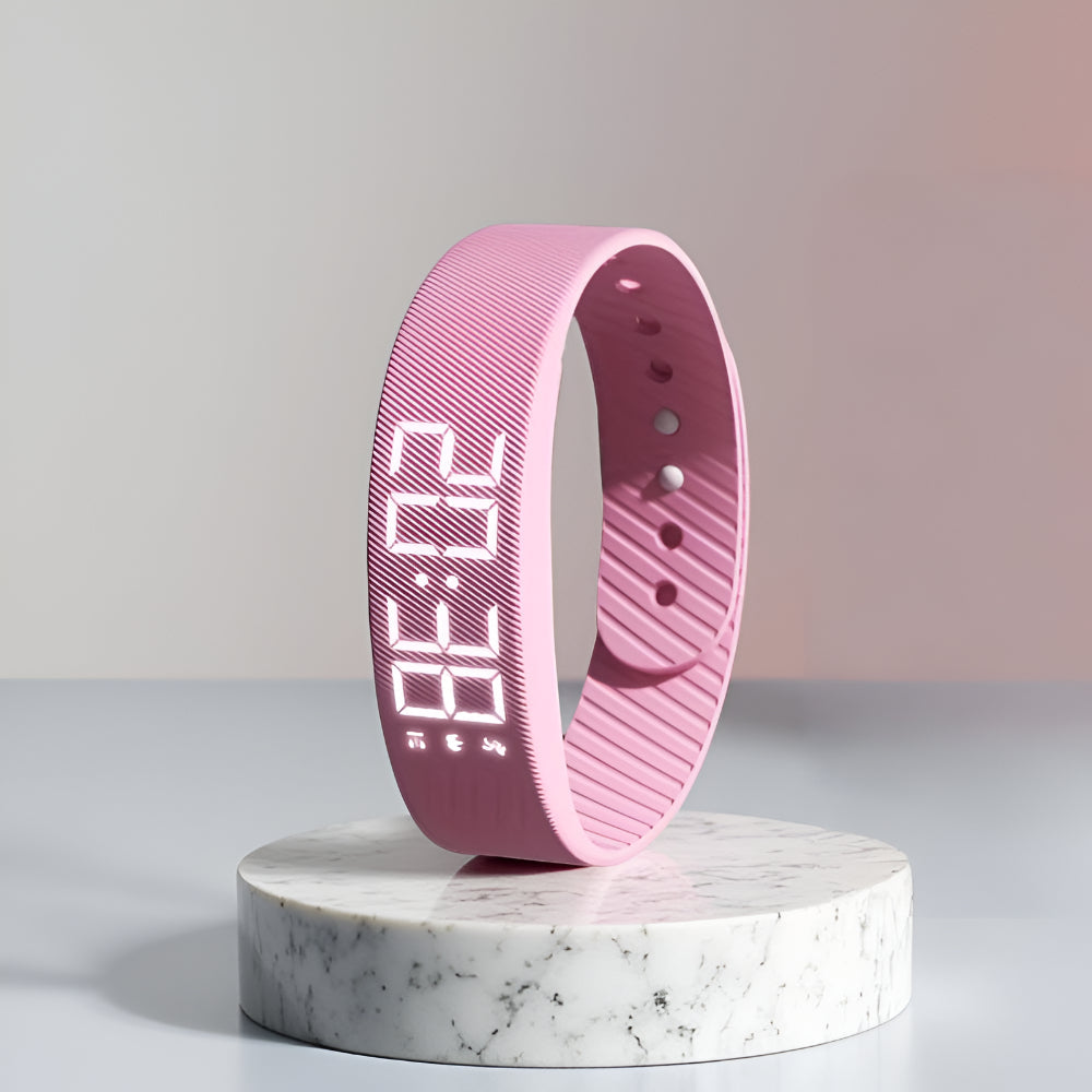Digital LED-sportklocka — silikonarmband, vattentät USB