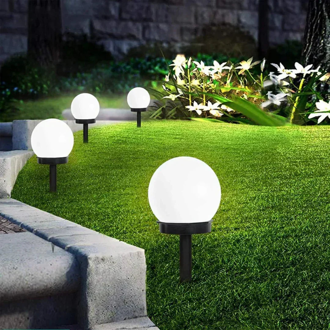 Solar Garden Globe Lights Set of 3 Outdoor Glow - Wildoxy