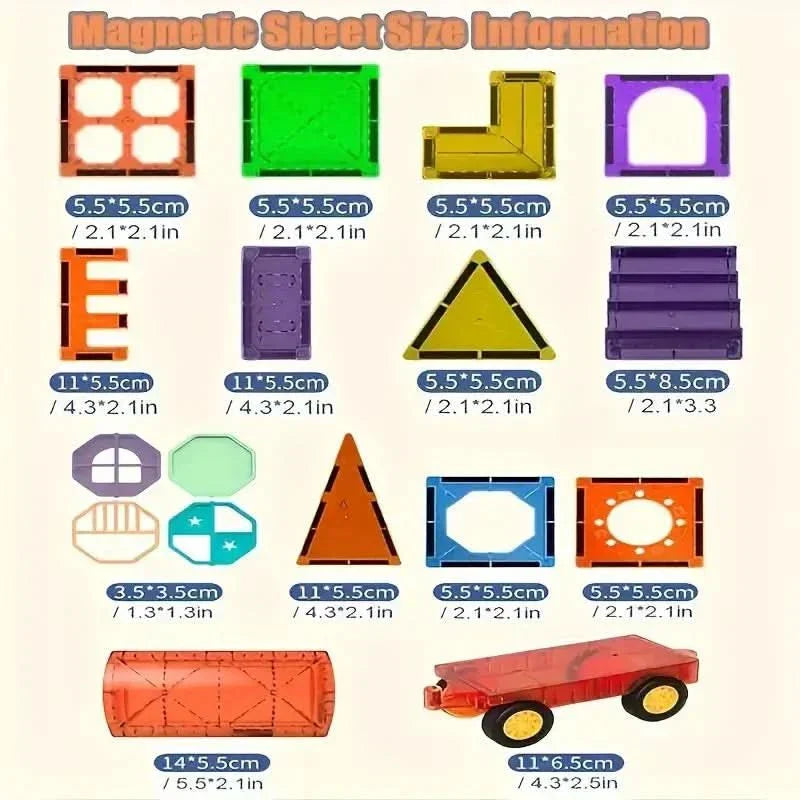 NovaBlocks 69-Piece Magnetic Building Blocks — Creative Play Set Ages 2 and Up