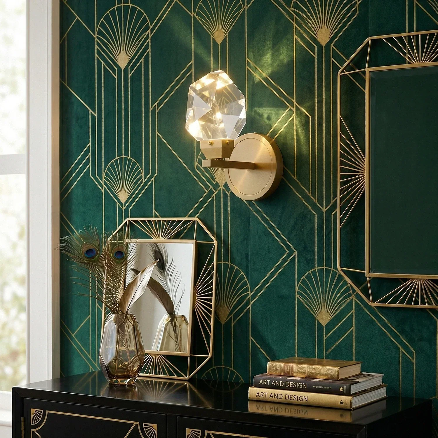 Faceted Crystal Masonry Wall Sconce | wildoxy
