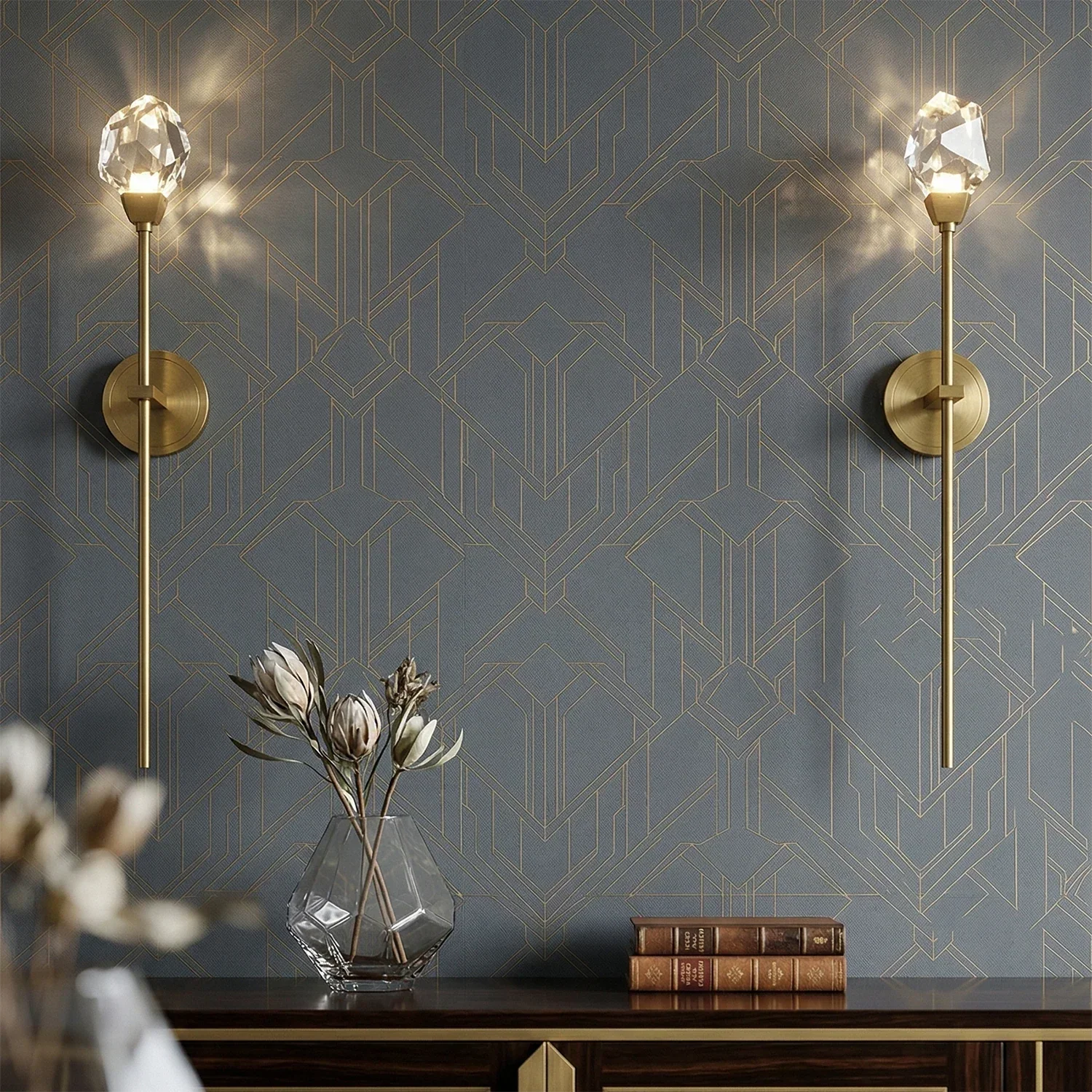 Faceted Crystal Masonry Wall Sconce | wildoxy