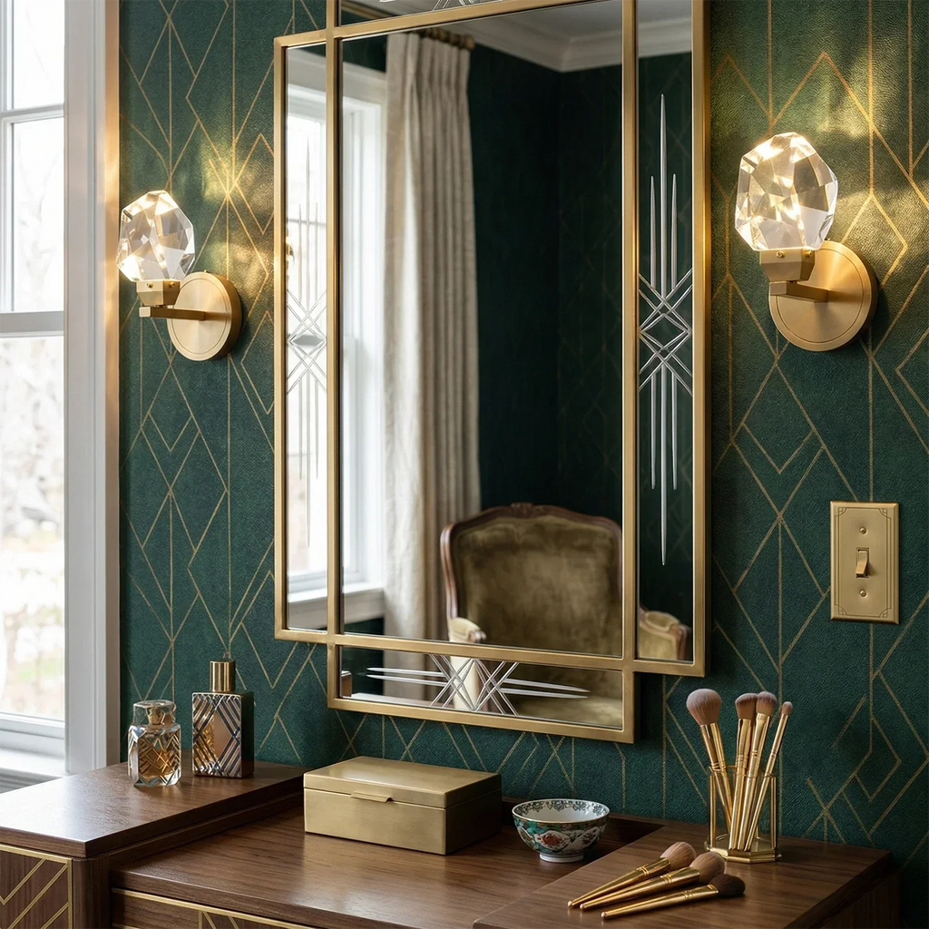 Faceted Crystal Masonry Wall Sconce | wildoxy