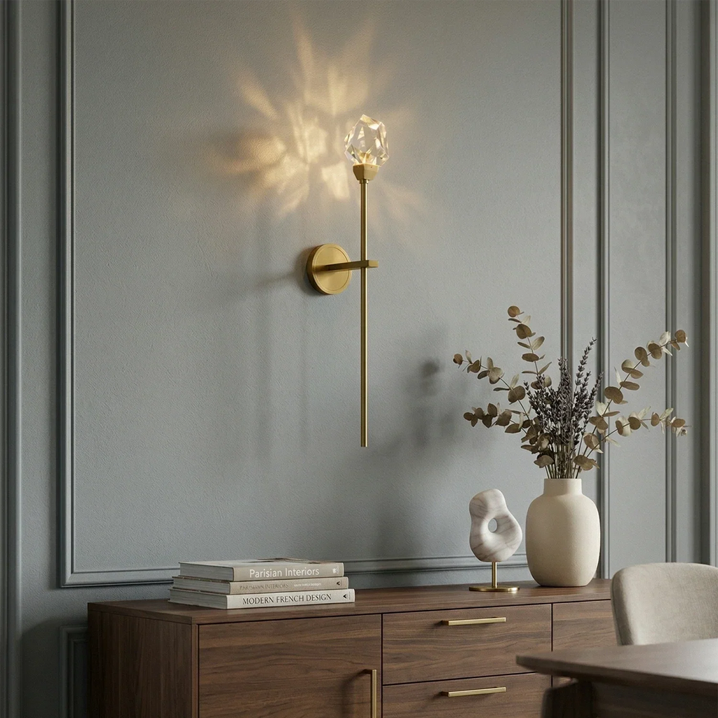 Faceted Crystal Masonry Wall Sconce | wildoxy