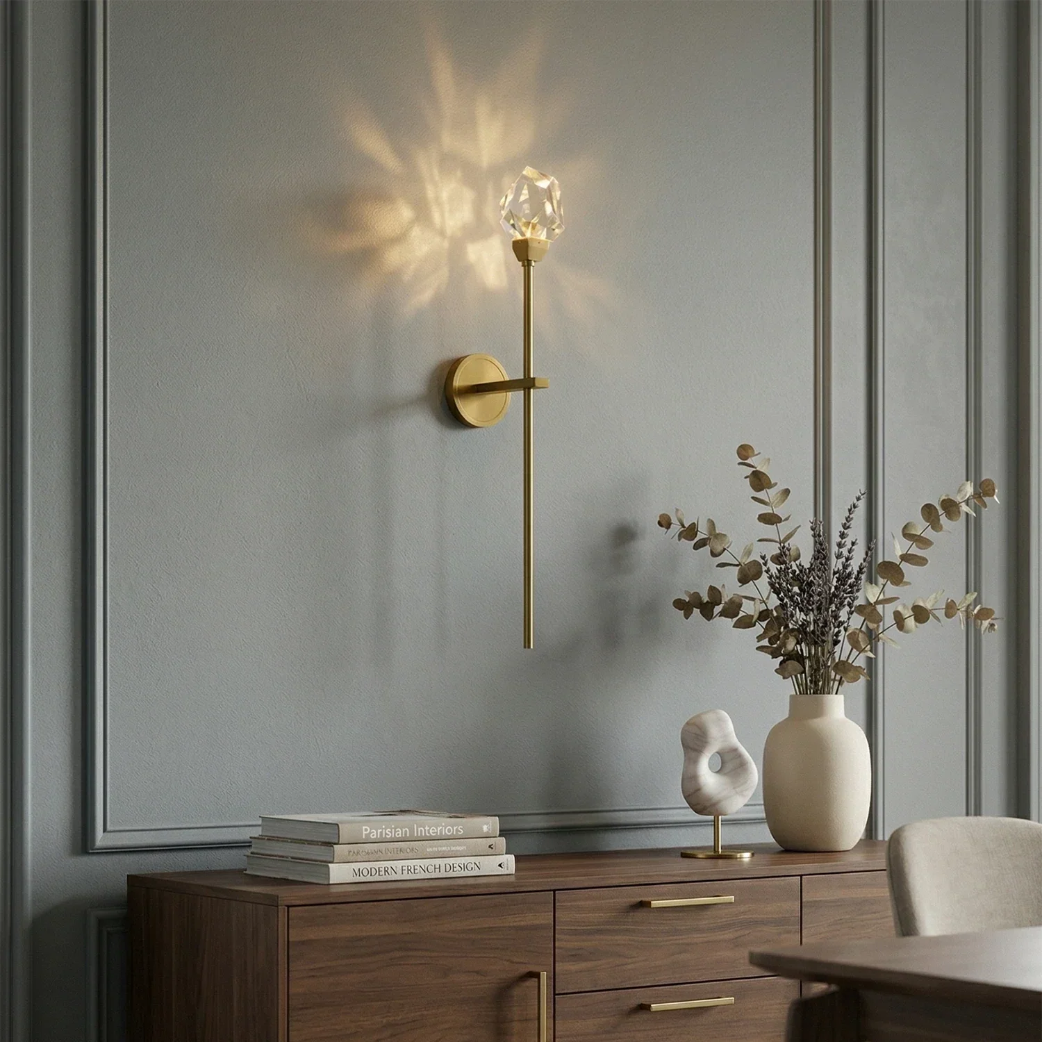 Faceted Crystal Masonry Wall Sconce | wildoxy