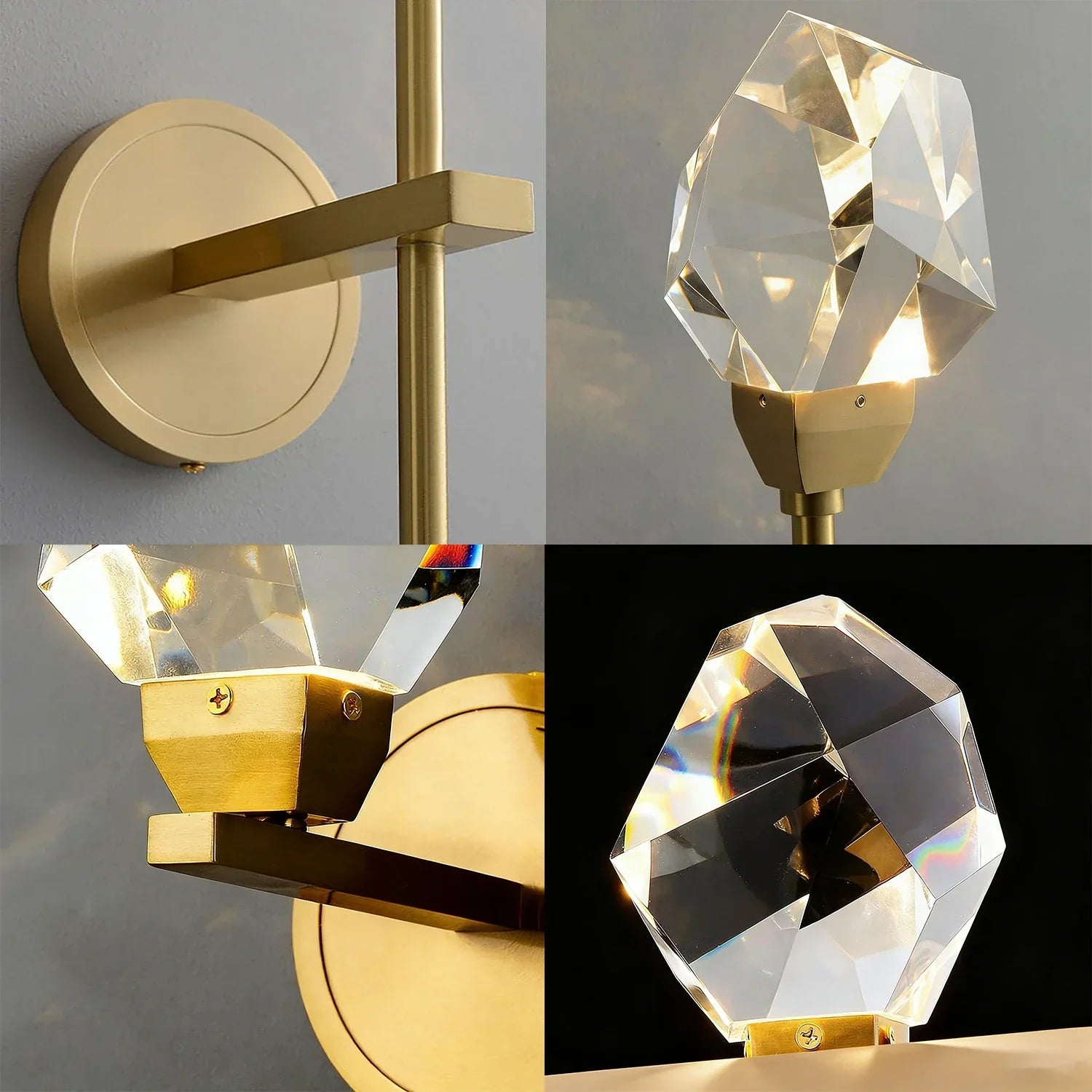 Faceted Crystal Masonry Wall Sconce | wildoxy