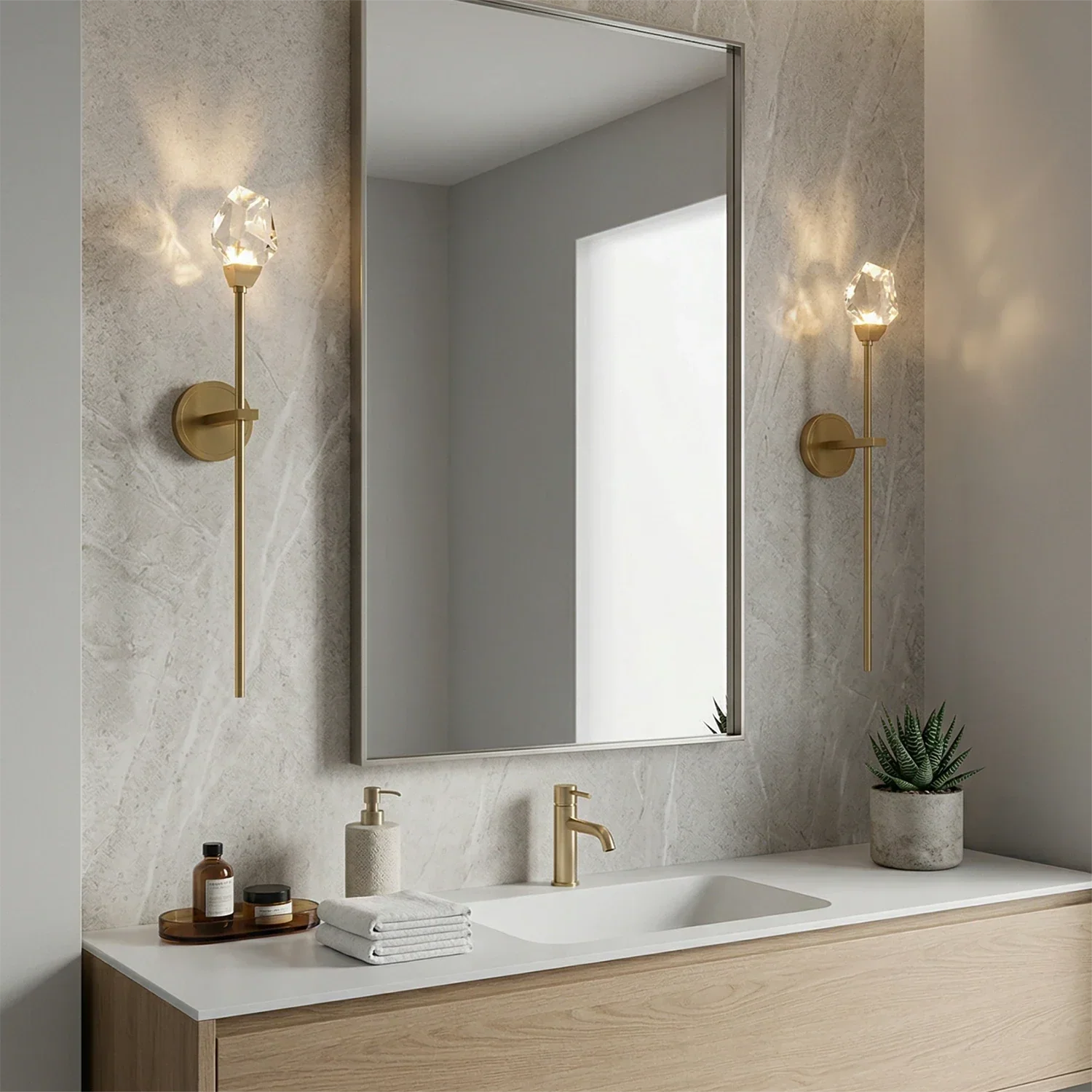 Faceted Crystal Masonry Wall Sconce | wildoxy
