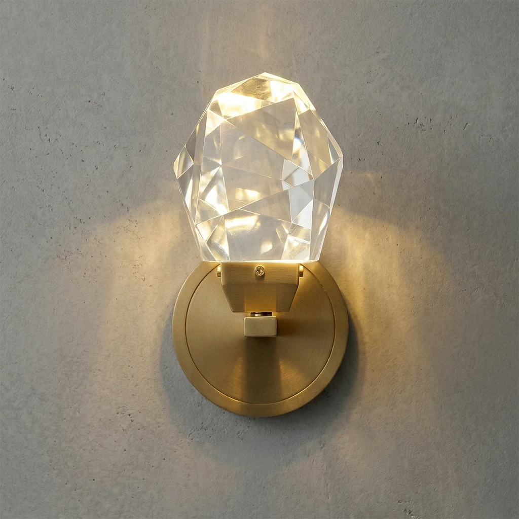 Faceted Crystal Masonry Wall Sconce | wildoxy