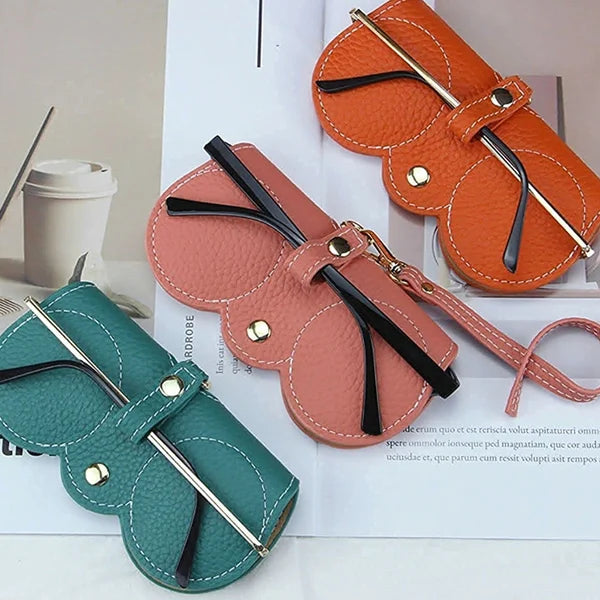 Soft Leather Sunglasses Case — Snap Button Closure