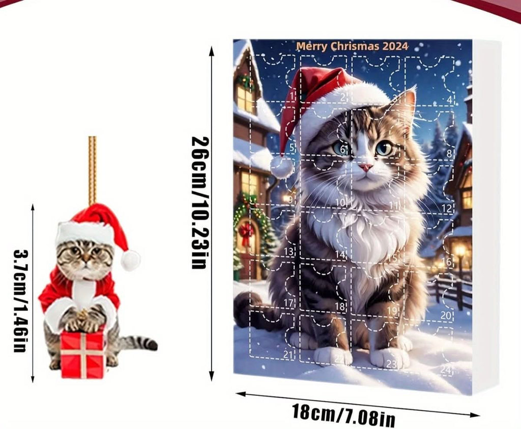 Calendário do Advento FELICOUNT para amantes de gatos — contagem decrescente diária com 24 portinholas até ao Natal