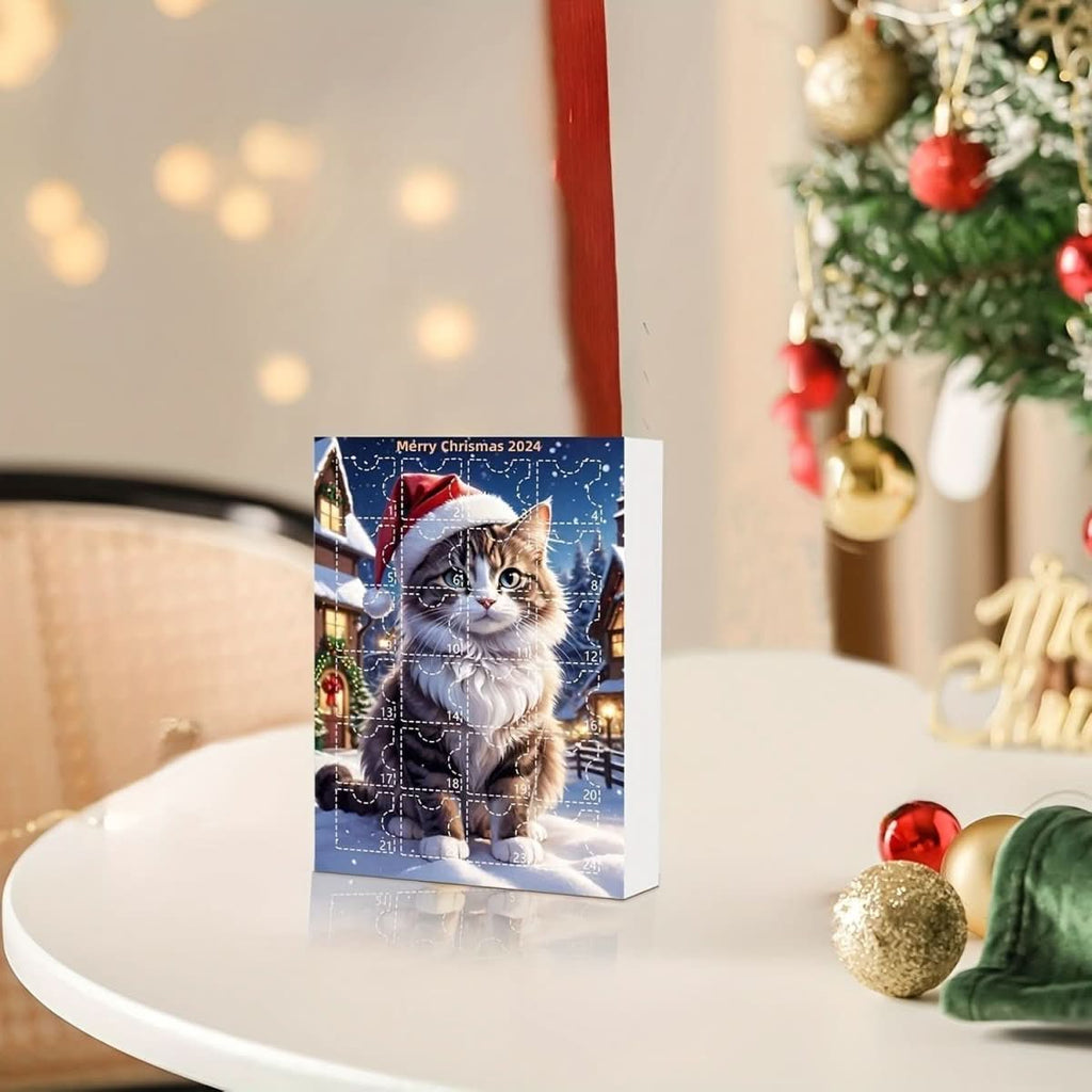 Calendário do Advento FELICOUNT para amantes de gatos — contagem decrescente diária com 24 portinholas até ao Natal