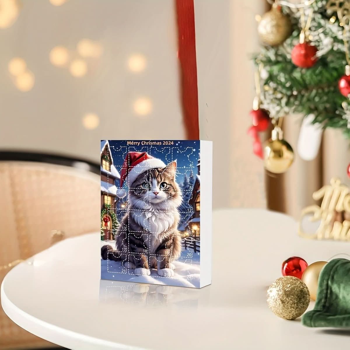 Calendário do Advento FELICOUNT para amantes de gatos — contagem decrescente diária com 24 portinholas até ao Natal