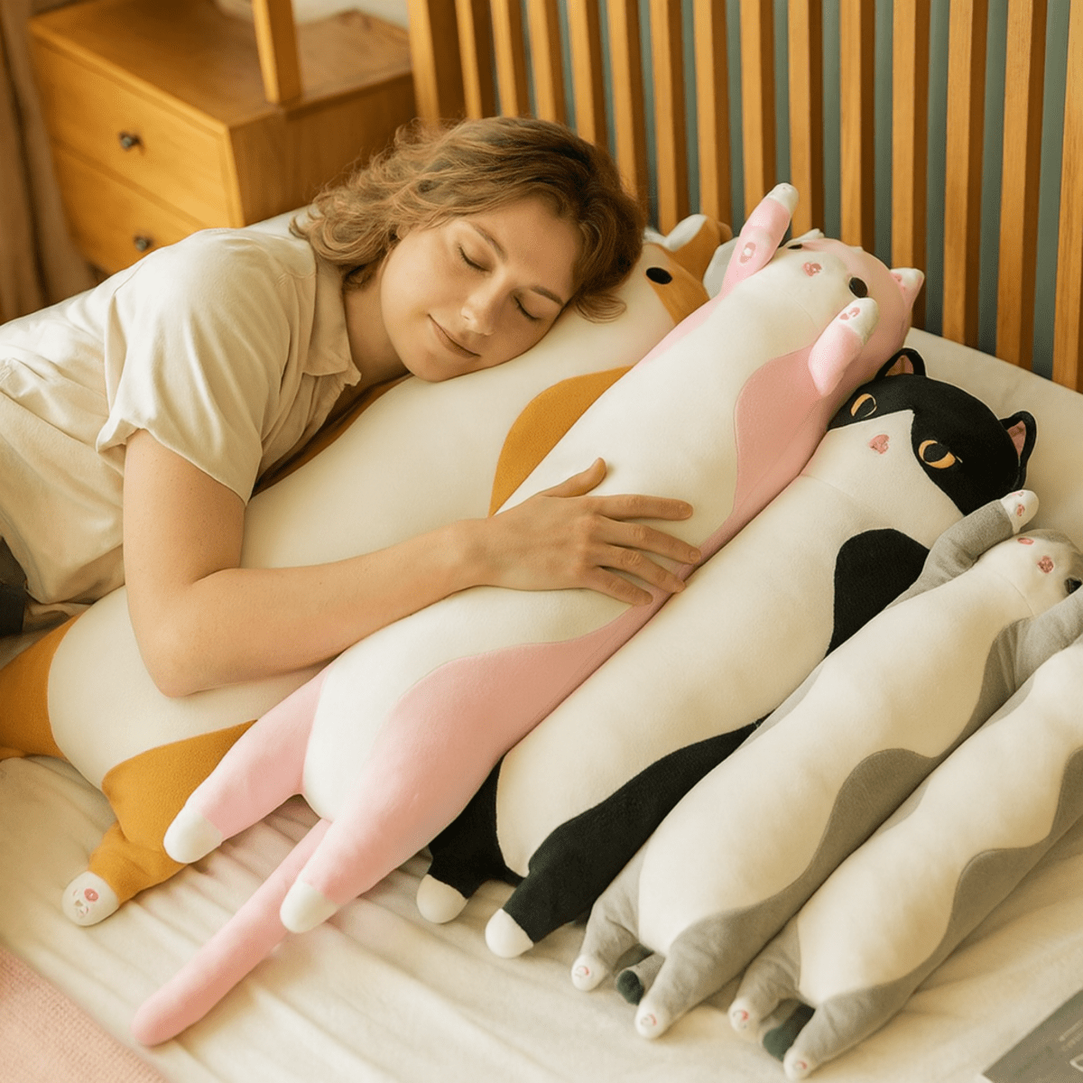 Oreiller pour chat FelineDream - aspect douillet en peluche, rembourrage moelleux, adapté aux enfants