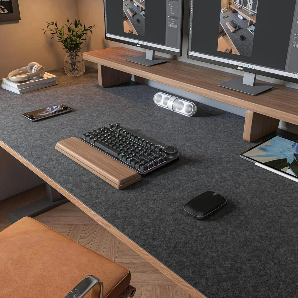 Deskform filtunderlägg för skrivbord, 80x40 cm — ljuddämpande underlägg för arbetsplatsen