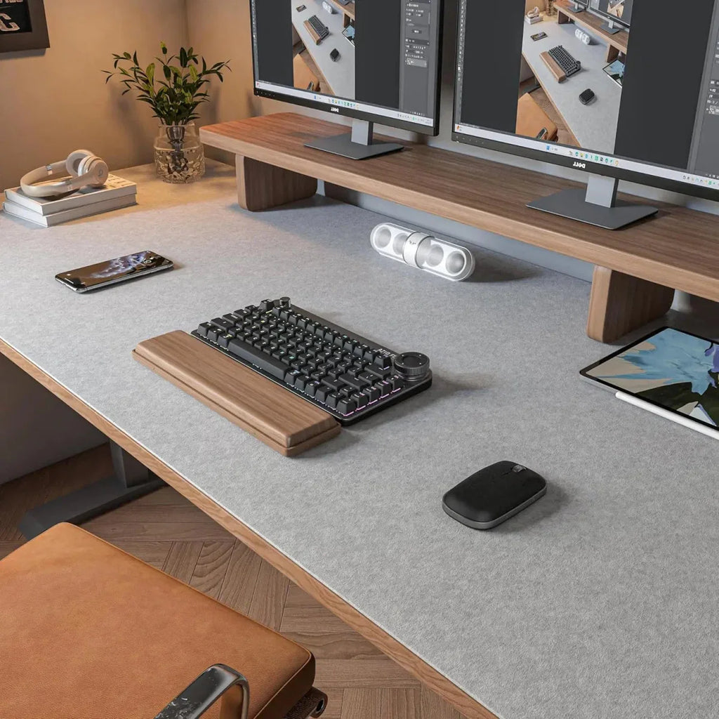 Deskform filtunderlägg för skrivbord, 80x40 cm — ljuddämpande underlägg för arbetsplatsen