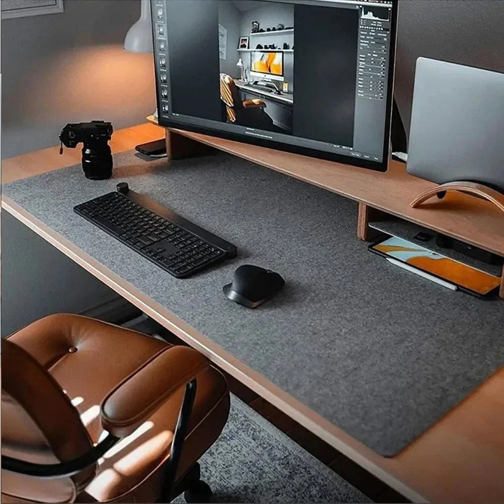 Deskform filtunderlägg för skrivbord, 80x40 cm — ljuddämpande underlägg för arbetsplatsen