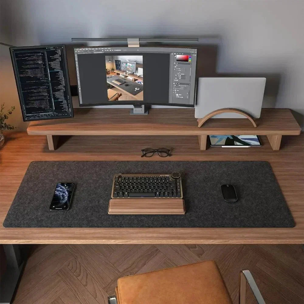 Deskform filtunderlägg för skrivbord, 80x40 cm — ljuddämpande underlägg för arbetsplatsen